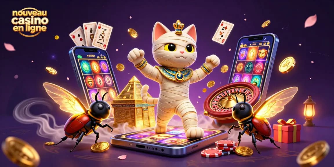 Jeu et animation captivante autour d'un nouveau casino en ligne, mettant en vedette des personnages vibrants.