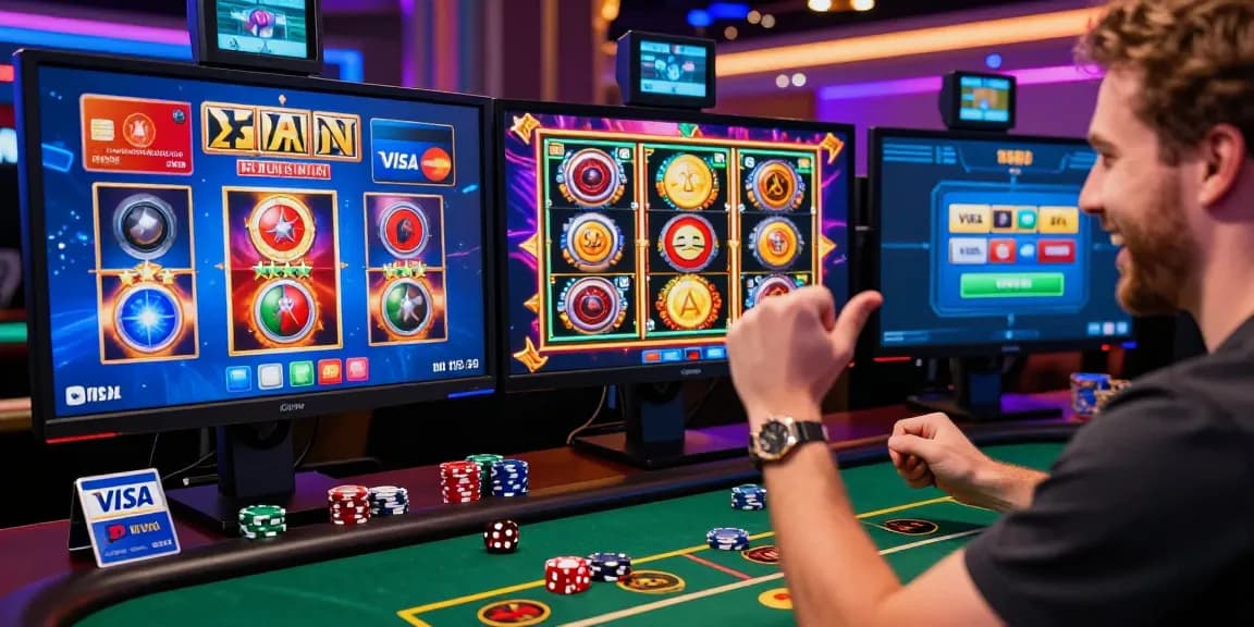 Celebrating a win at online casinos with Visa and Mastercard options at https://brcs.co.uk showcasing vibrant gaming atmosphere.