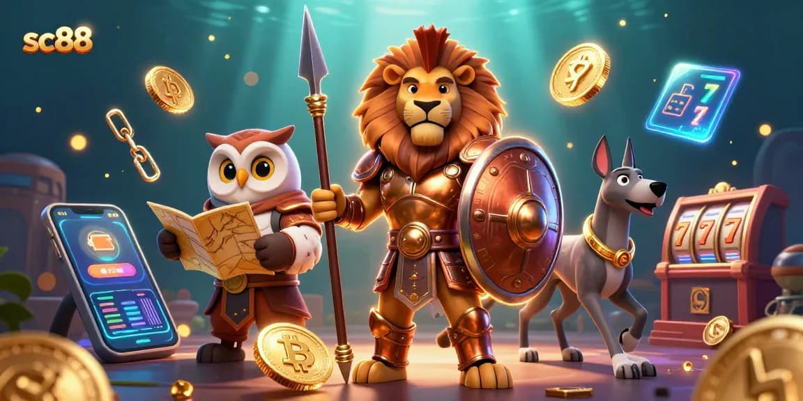 Engage with sc88's vibrant slot gaming scene featuring heroic characters and dynamic crypto elements.
