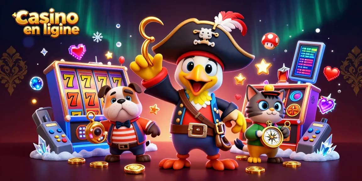 Jouez au casino en ligne avec enthousiasme dans cette illustration animée captivante.