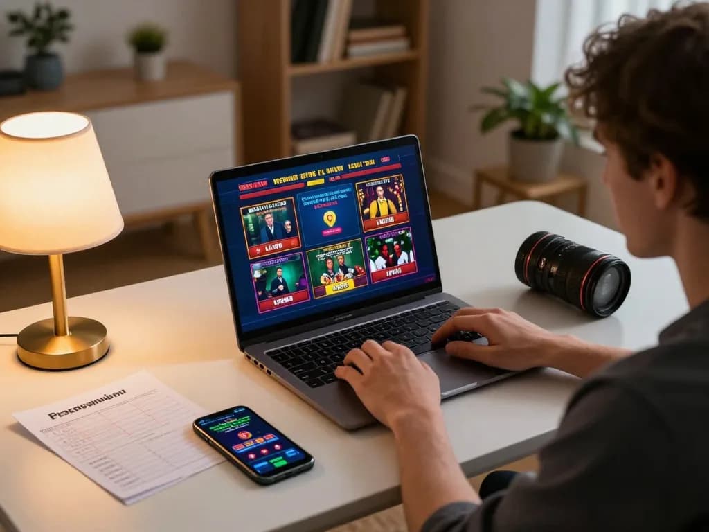 Engaging in online betting at home showcasing link mm88 on the laptop screen