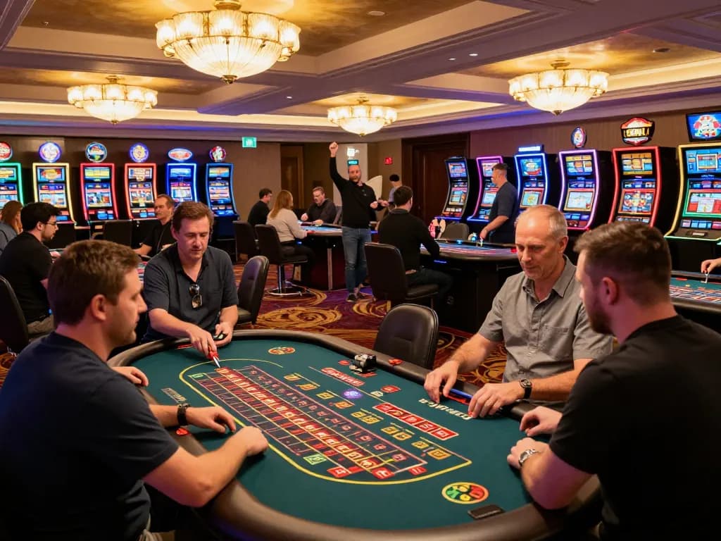 Players engaging in exciting games at lv 88 casino, showcasing vibrant atmosphere of online gambling.