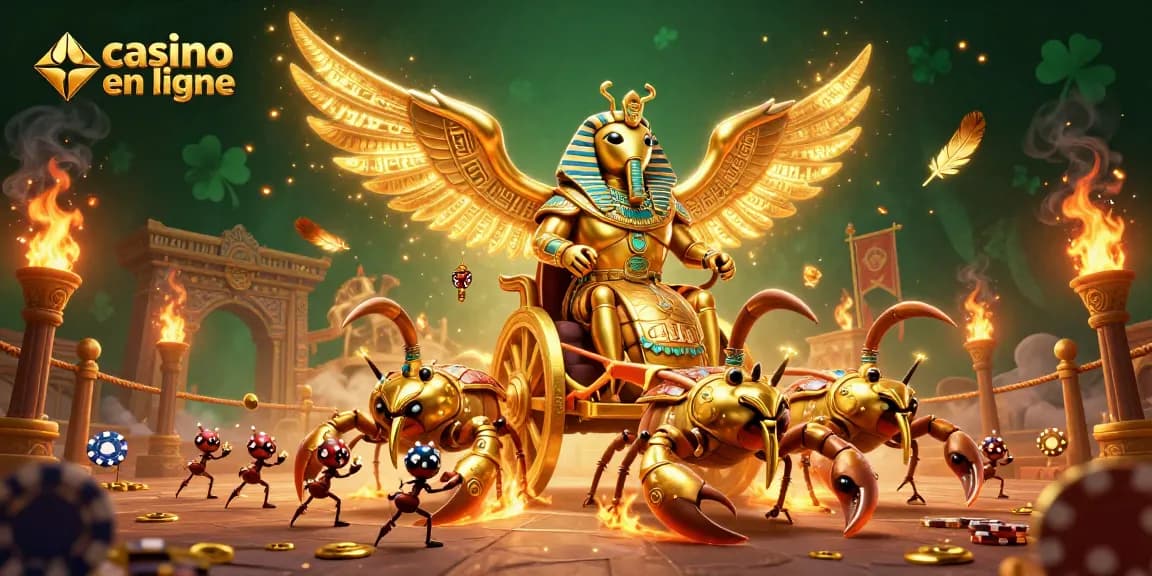 Plongez dans l'univers du casino en ligne avec cette illustration captivante et colorée.
