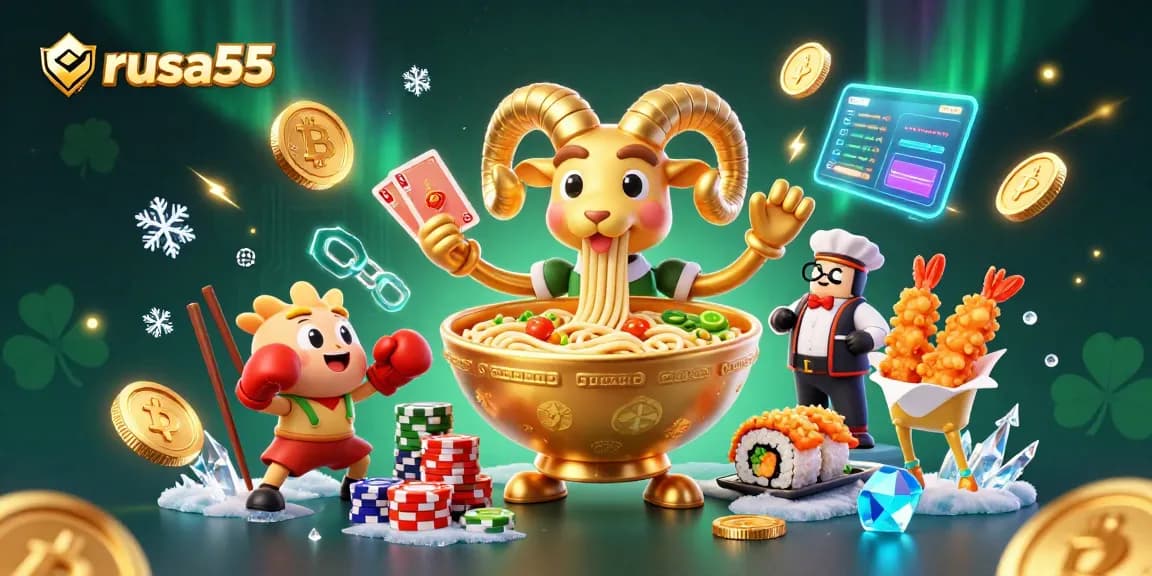 Experience exciting gameplay with rusa55 in a vivid 3D cartoon casino scene filled with vibrant characters and gaming elements.