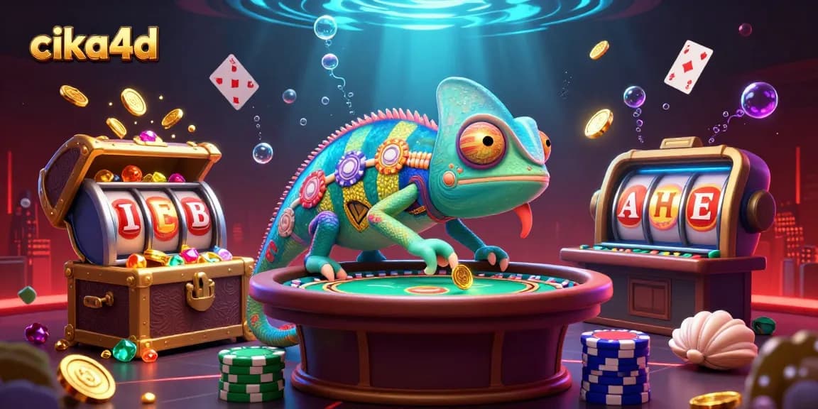 Experience gaming excitement with CIKA4D's vibrant casino scene packed with action and dynamic visuals.