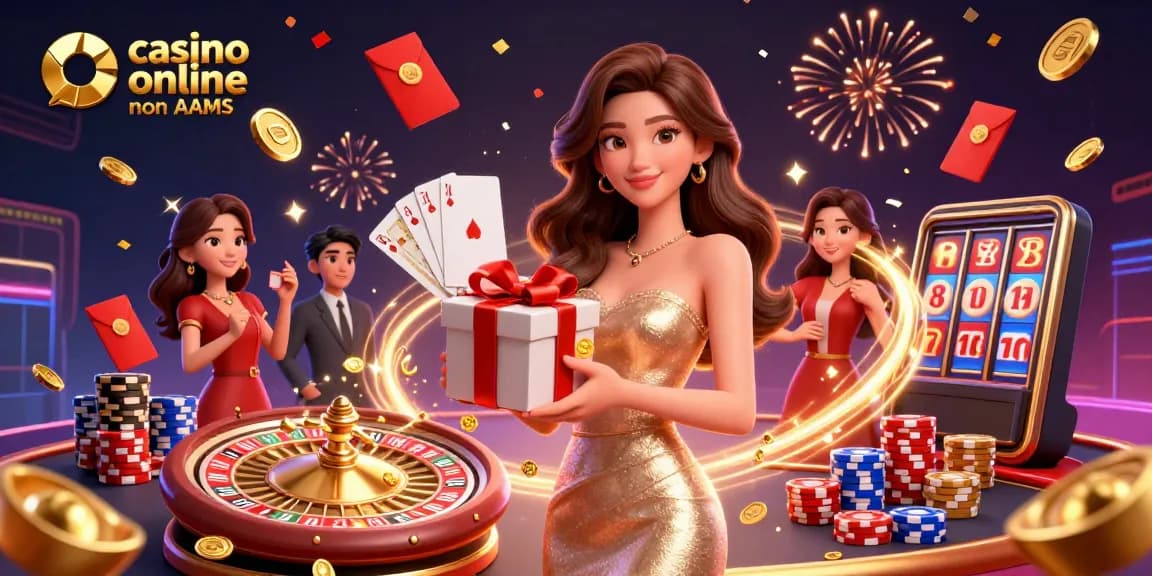 Scopri il brivido del casino online non AAMS con elementi festivi e visuali accattivanti.