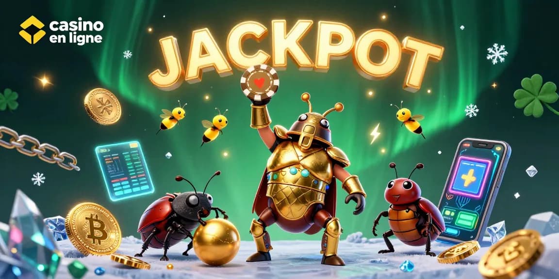Le jackpot dans un casino en ligne avec des personnages amusants et des éléments de jeu captivants.
