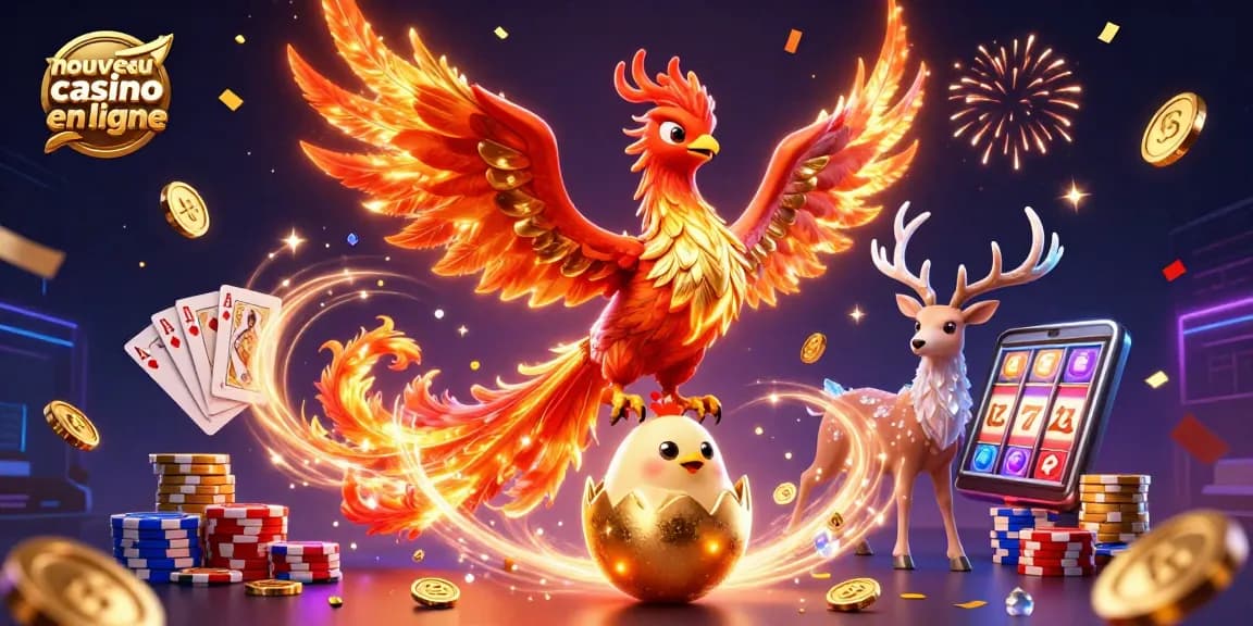 Engagez-vous avec la scène dynamique du nouveau casino en ligne présentant des personnages dynamiques et des éléments de casino.
