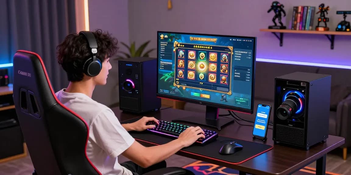 Engaging gaming scene highlighting deposit pulsa tanpa potongan experience with vibrant displays and gaming gear.