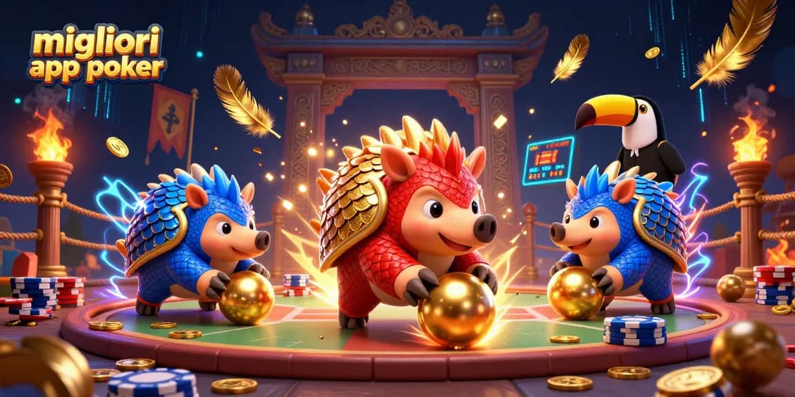 Giocando a poker con le migliori app poker, i pangolini in sfida si muovono tra le fiches.