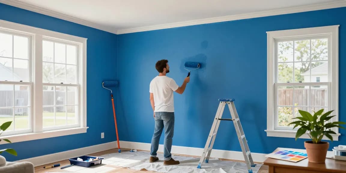 Residential painters Davidson County TN in action, showcasing vibrant home transformation.