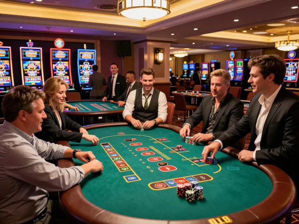 Players enjoying the thrill of gaming at nhà cái cm88 casino, capturing excitement and strategy.