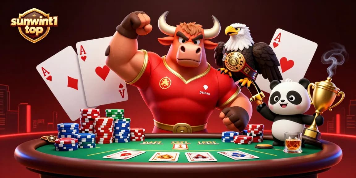 Experience thrilling wins with sunwint1 top's vibrant casino illustration depicting victory and excitement.