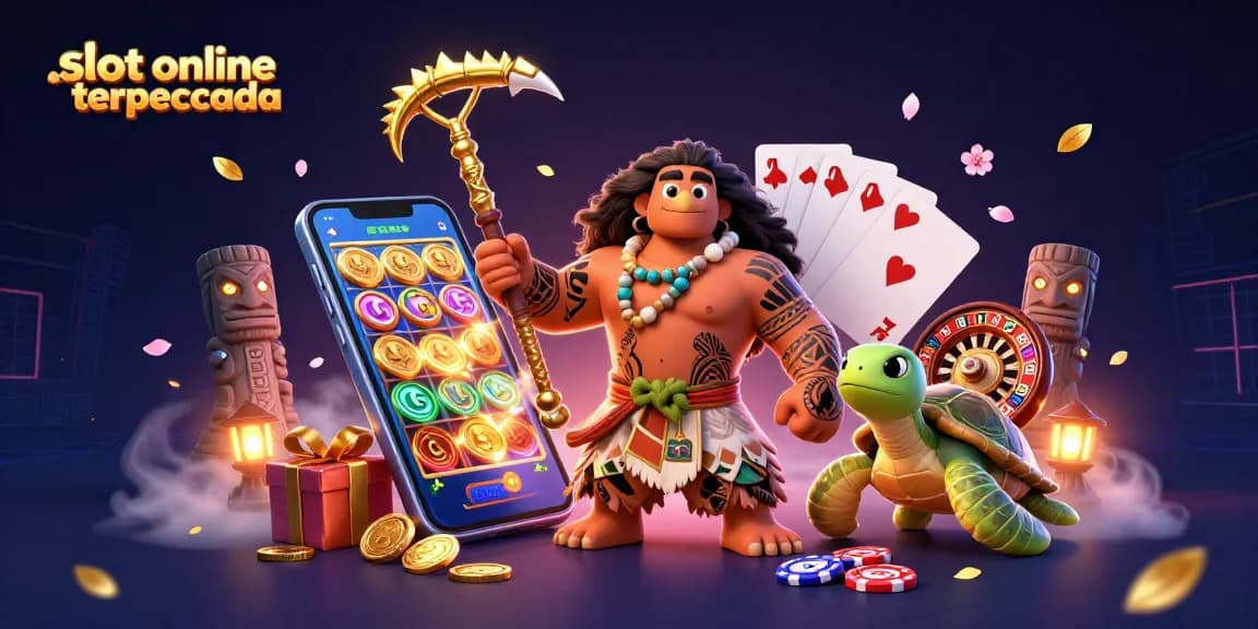 Engage with casino thrills in a vibrant scene showcasing slot online terpercaya with dynamic gaming elements.