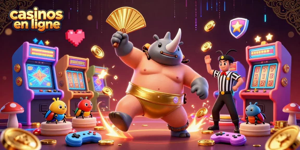 Déployez des jetons d'or avec les casinos en ligne dans cette illustration animée captivante.