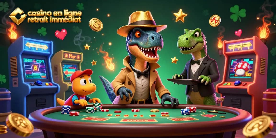 Jouer au casino en ligne retrait immédiat avec un velociraptor comptable de cartes et un stegosaurus pit boss.