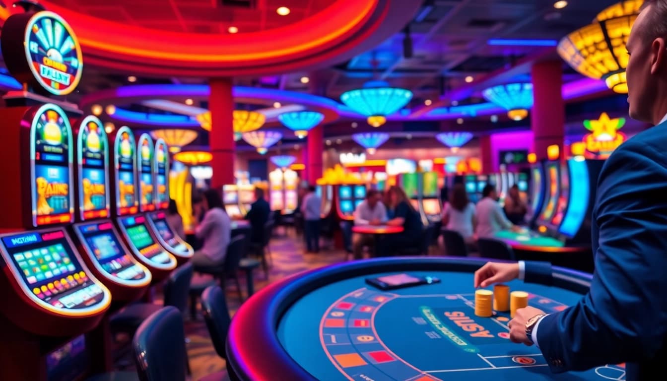 Experience the excitement of a Non gamstop casino with players thriving at various gaming tables.
