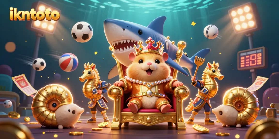 Engage with ikntoto's golden hamster king amid sports betting excitement and dynamic visuals.
