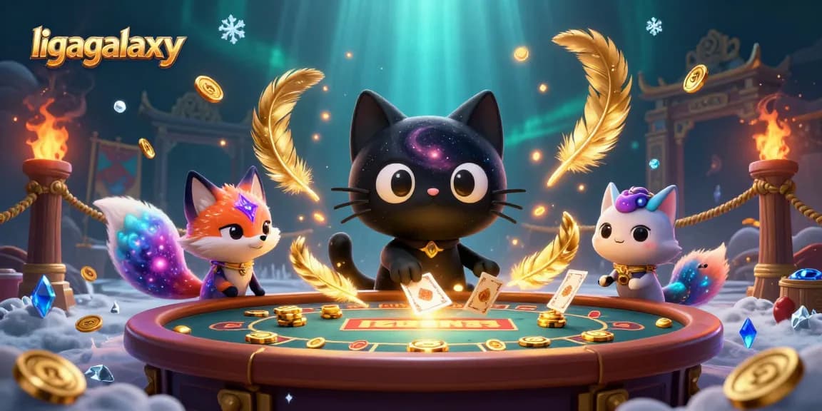 Ligagalaxy mengundang keberuntungan dengan kucing hitam dan rubah nebulamu di kasino.