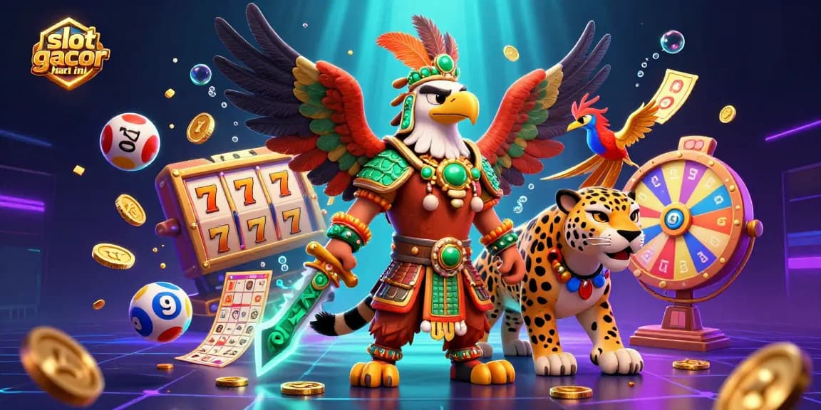 Menangkan jackpot dengan slot gacor hari ini, perpaduan karakter pejuang dan elemen permainan yang memukau.