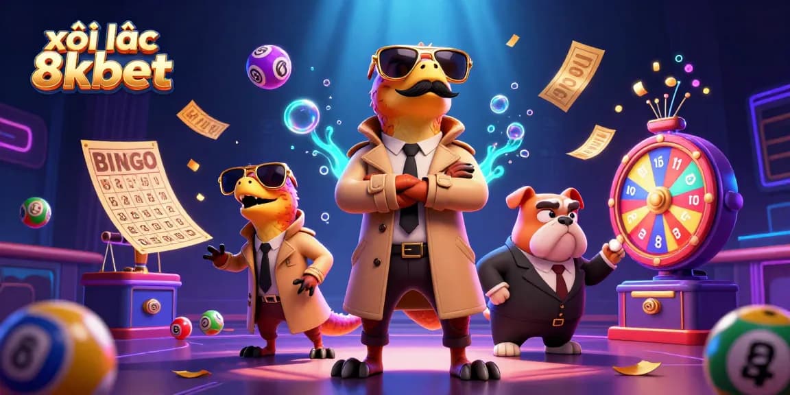 Experience thrill at xôi lạc 8xbet with colorful lottery balls and vibrant casino atmosphere.