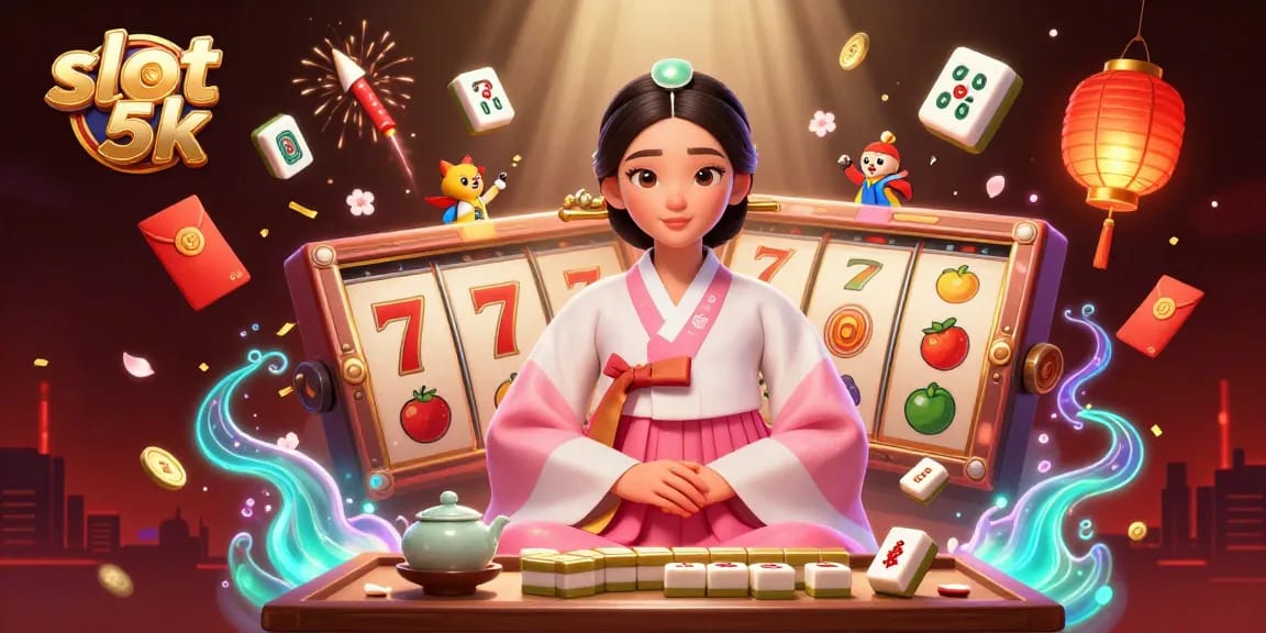 Experience the excitement of slot 5k with vibrant reels and golden jackpots in this stunning casino illustration.