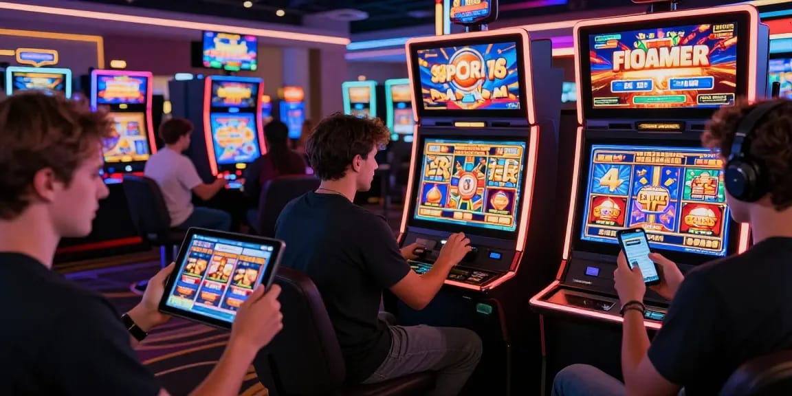 Players enjoying slots that accept credit cards in a vibrant online casino setting with dynamic graphics.