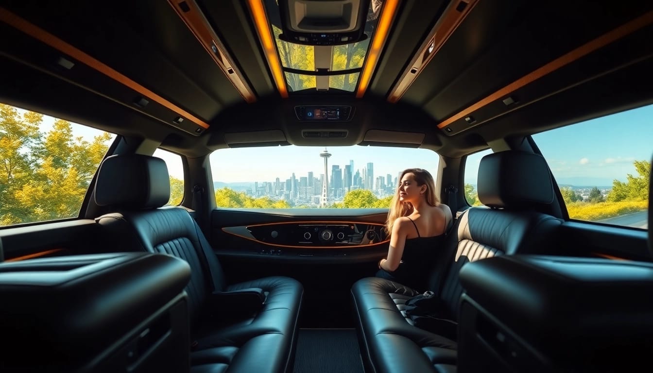 Travel in a luxury limo from Vancouver to Seattle with stunning scenery.