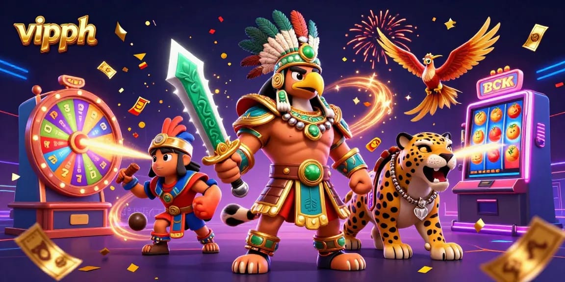 Experience dynamic slot gameplay with vipph illustrated in a vibrant 3D casino scene packed with action.