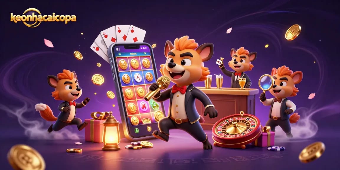 Experience excitement with keonhacaicopa at a vibrant casino scene featuring hyenas in action.