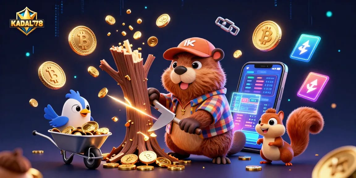 KADAL778 delivers excitement as characters collect coins in a vibrant casino-themed digital environment.