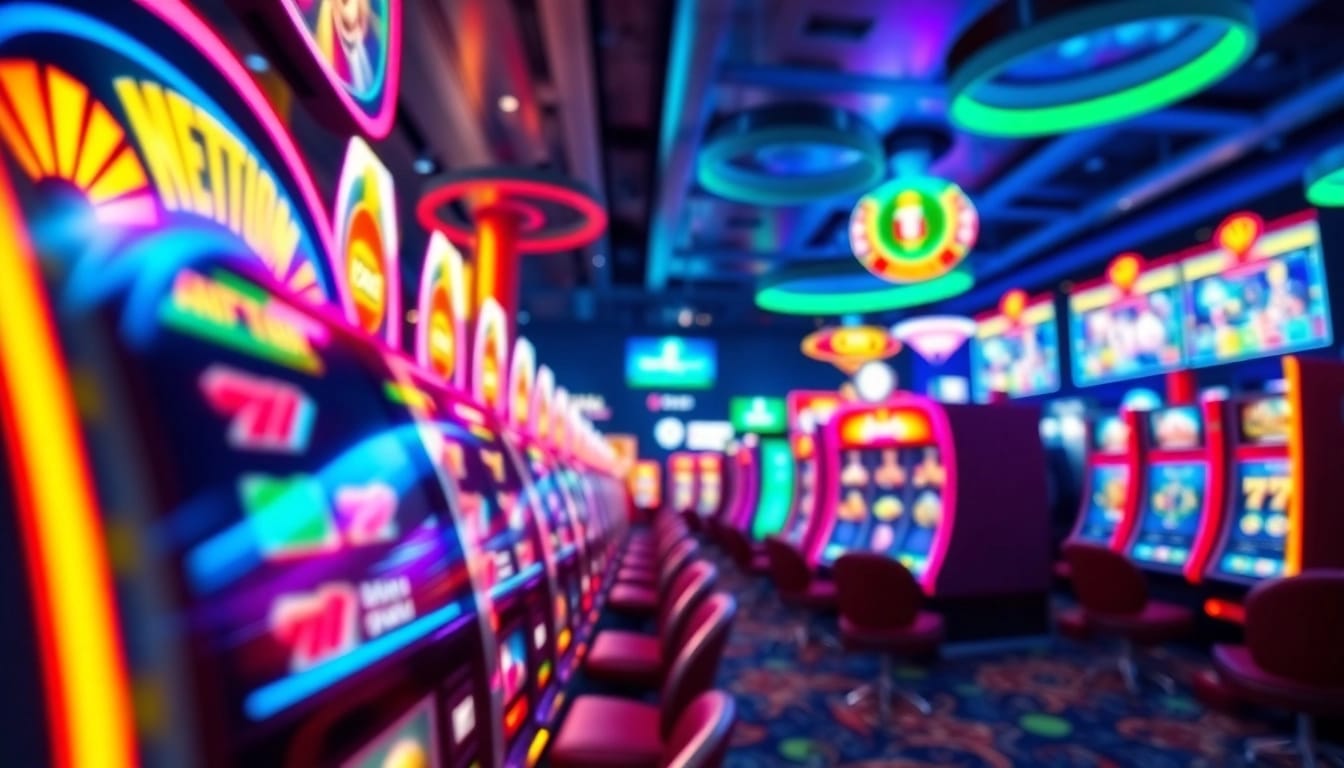 Engaging online slots Uk gameplay with colorful reels at a modern casino.