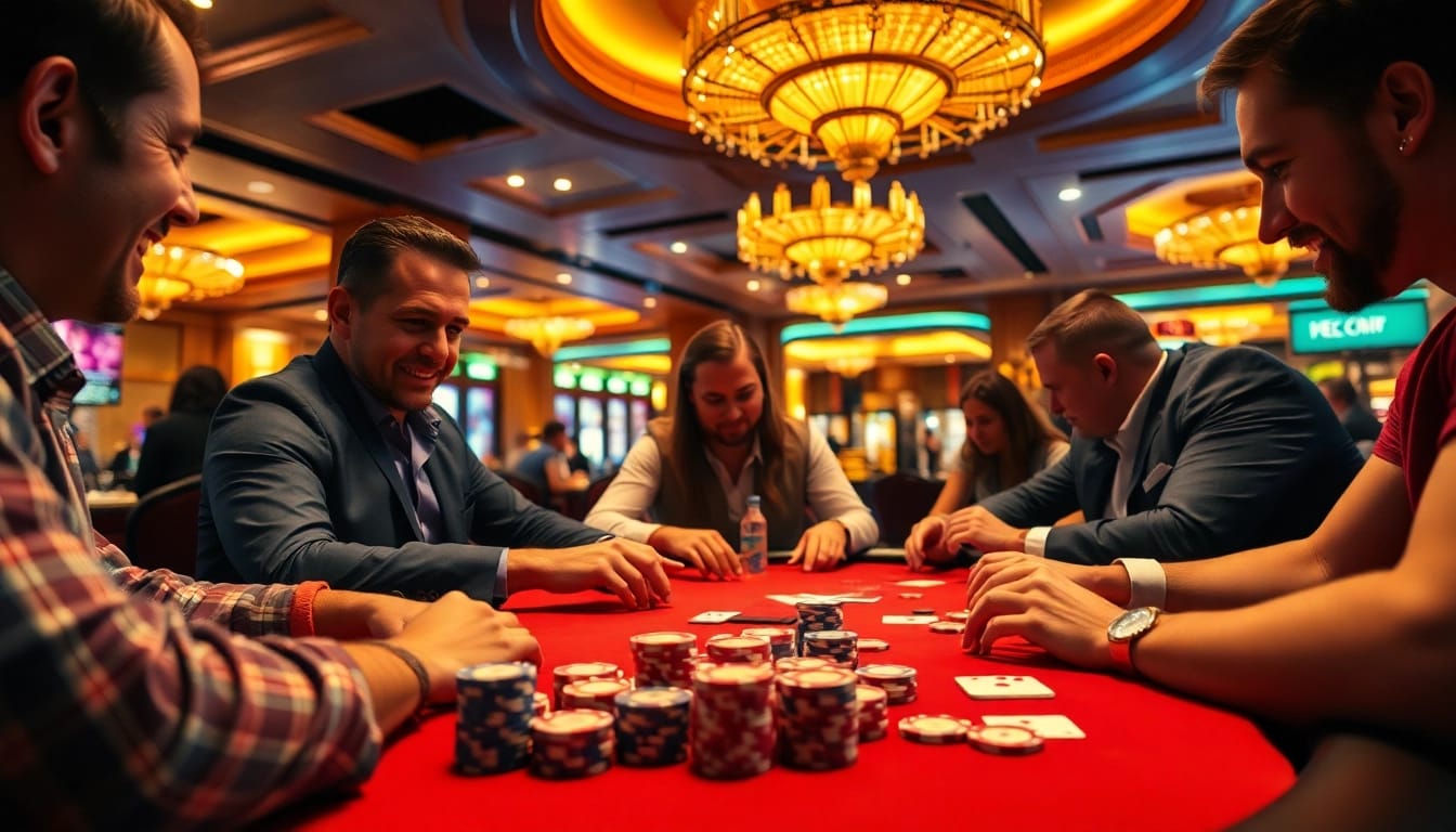 Experience as38 terpercaya with an engaging casino poker game featuring vibrant chips and a lively atmosphere.