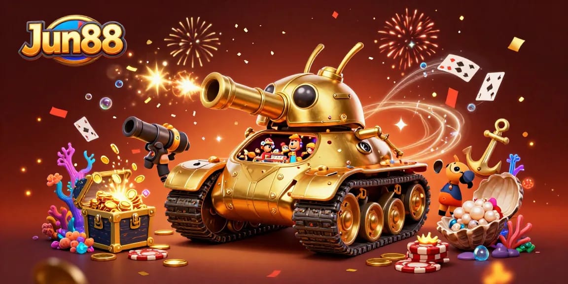 Engage with Jun88's thrilling casino experience inside a vibrant golden beetle tank.