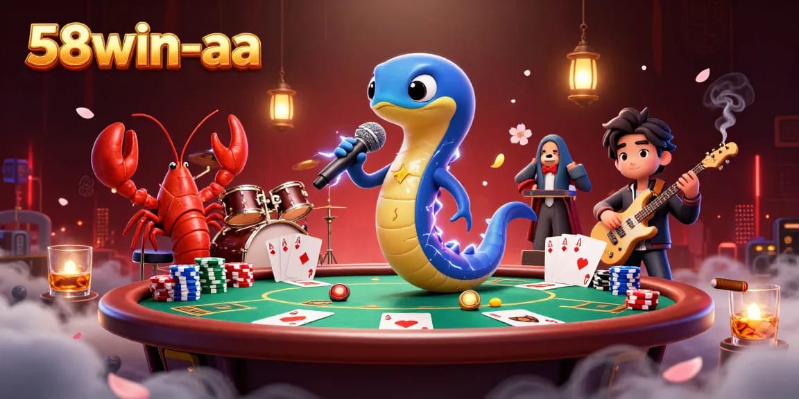 Engage in thrilling fun at the underwater casino with 58win-aa's vibrant scene of electric eel DJs and poker
