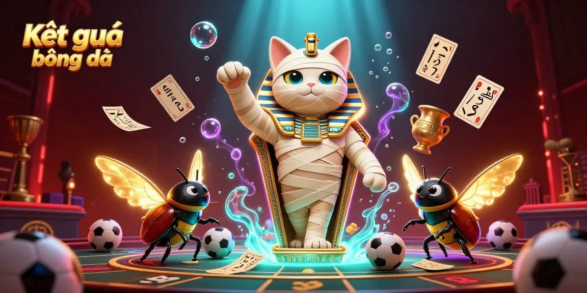 Engage with Kết quả bóng đá in a vibrant, detailed sports betting-themed casino illustration.