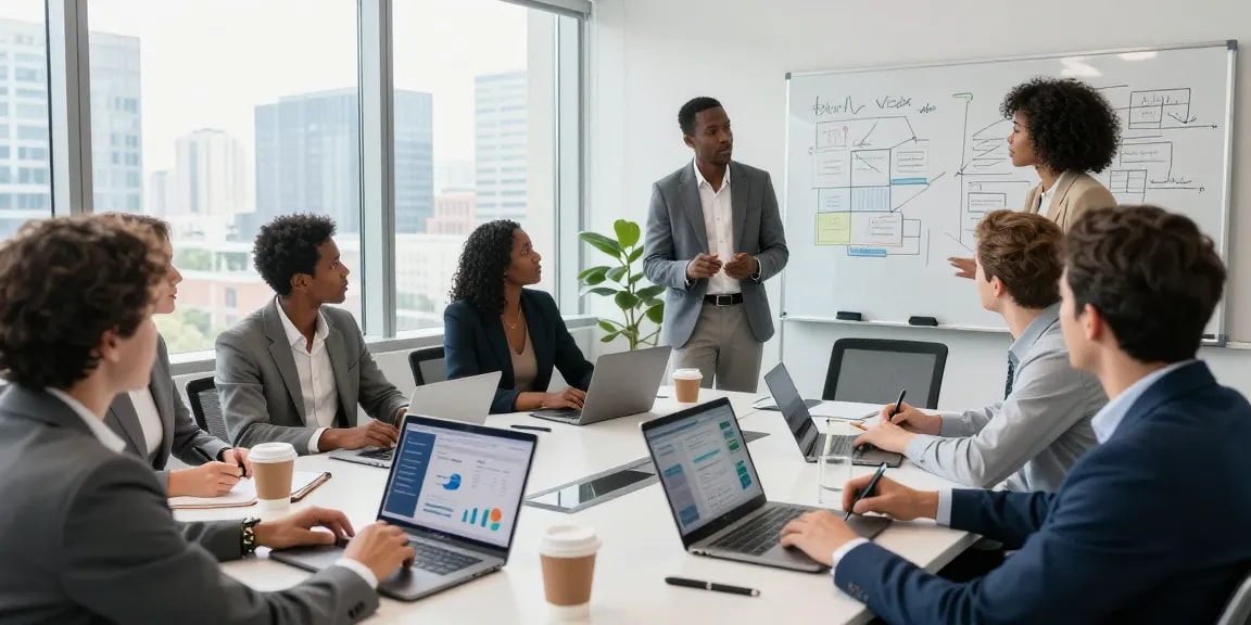 Third Eye Capital team collaborating in a modern office, strategizing business solutions
