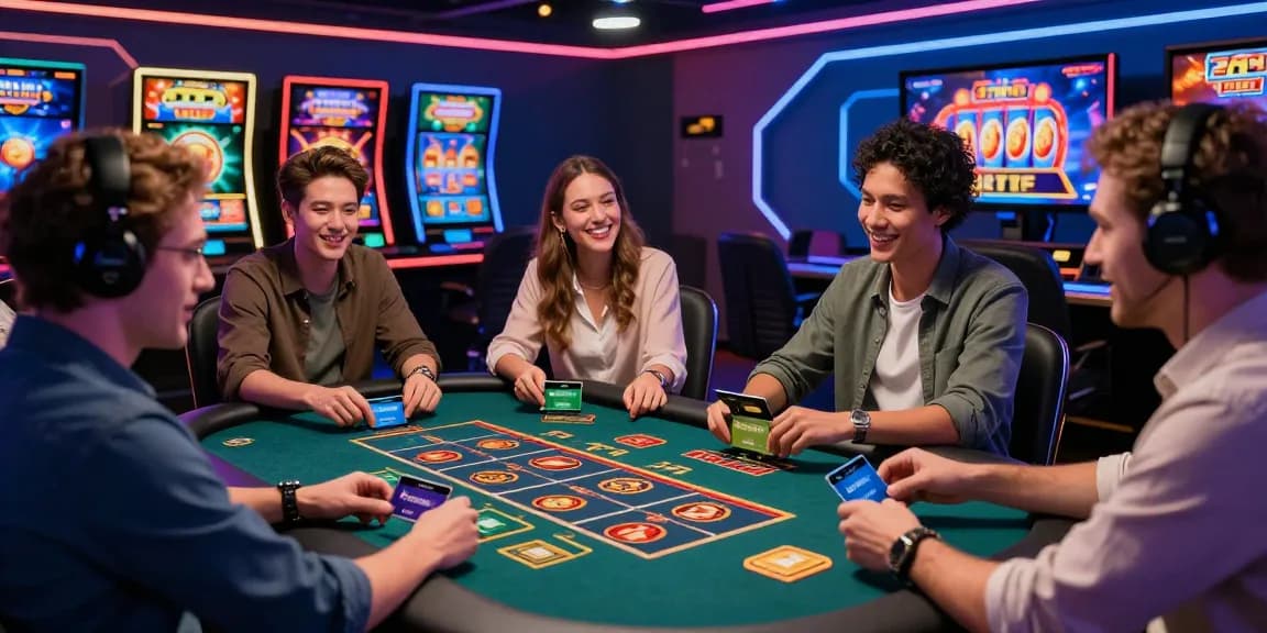 Spieler, die an einem lebhaften Online-Casinospiel teilnehmen und die Paysafe Card für sichere, anonyme Transaktionen nutzen.
