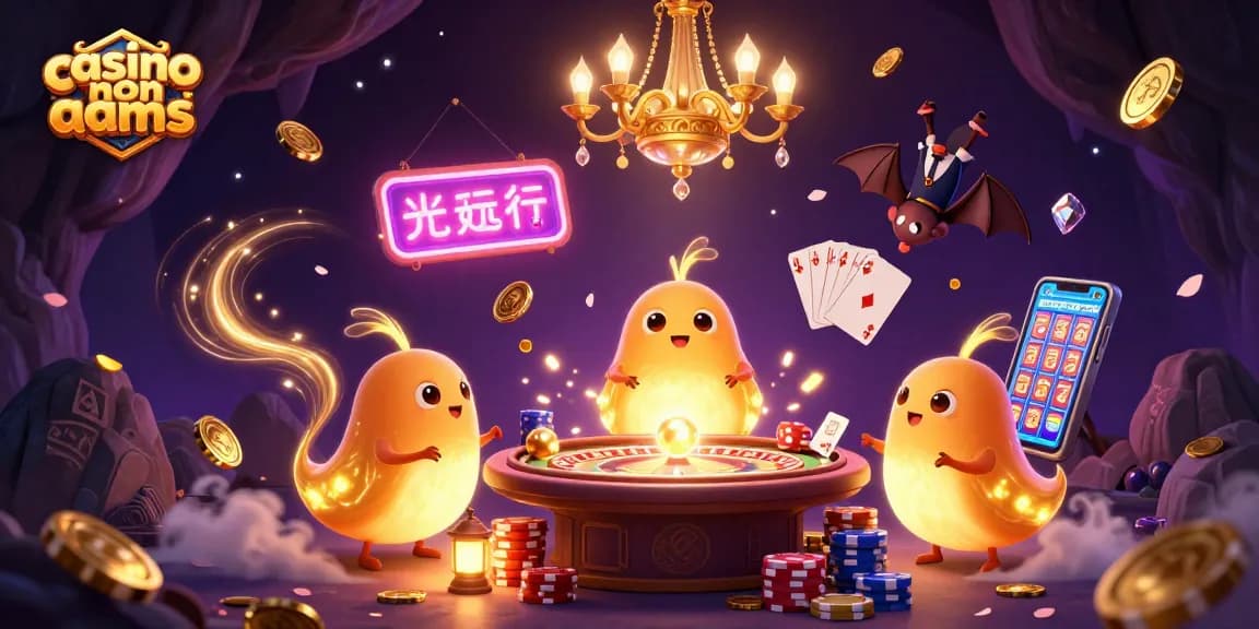 Giocatori immersi nell'emozionante mondo dei casino non AAMS, illuminati da luccicanti luci e giochi d'azzardo.