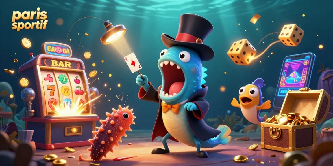paris sportif : une illustration 3D captivante du monde du jeu, avec des éléments de casino et de paris sportifs.