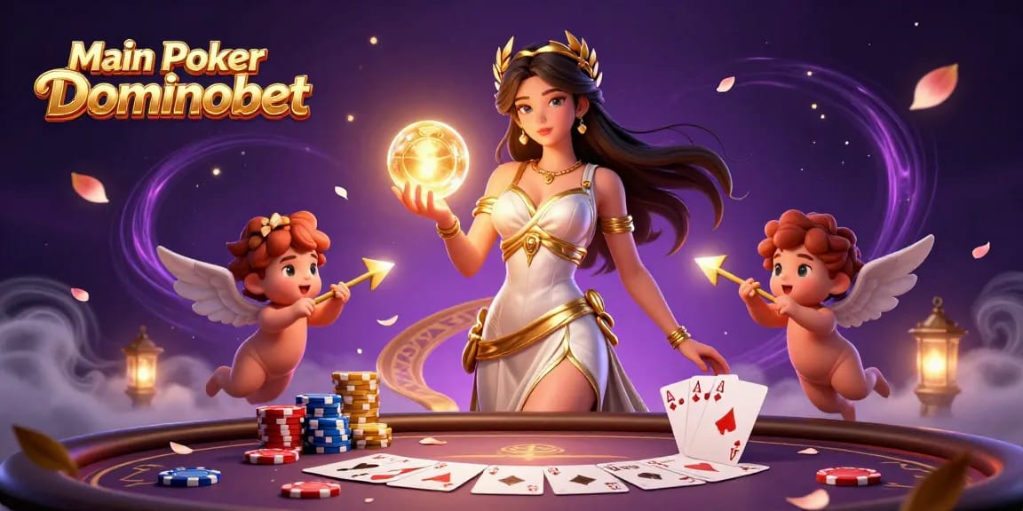Main Poker Dominobet showcases thrilling poker action with stunning characters and dynamic game elements.