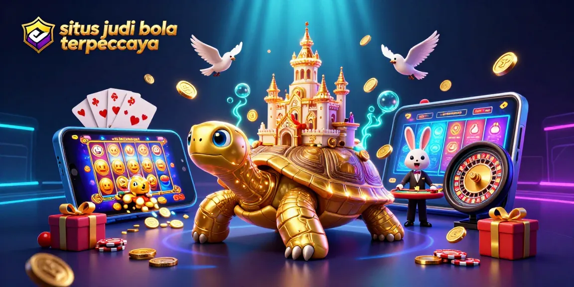 Engage in thrilling gameplay at situs judi bola terpercaya amidst vibrant casino visuals.