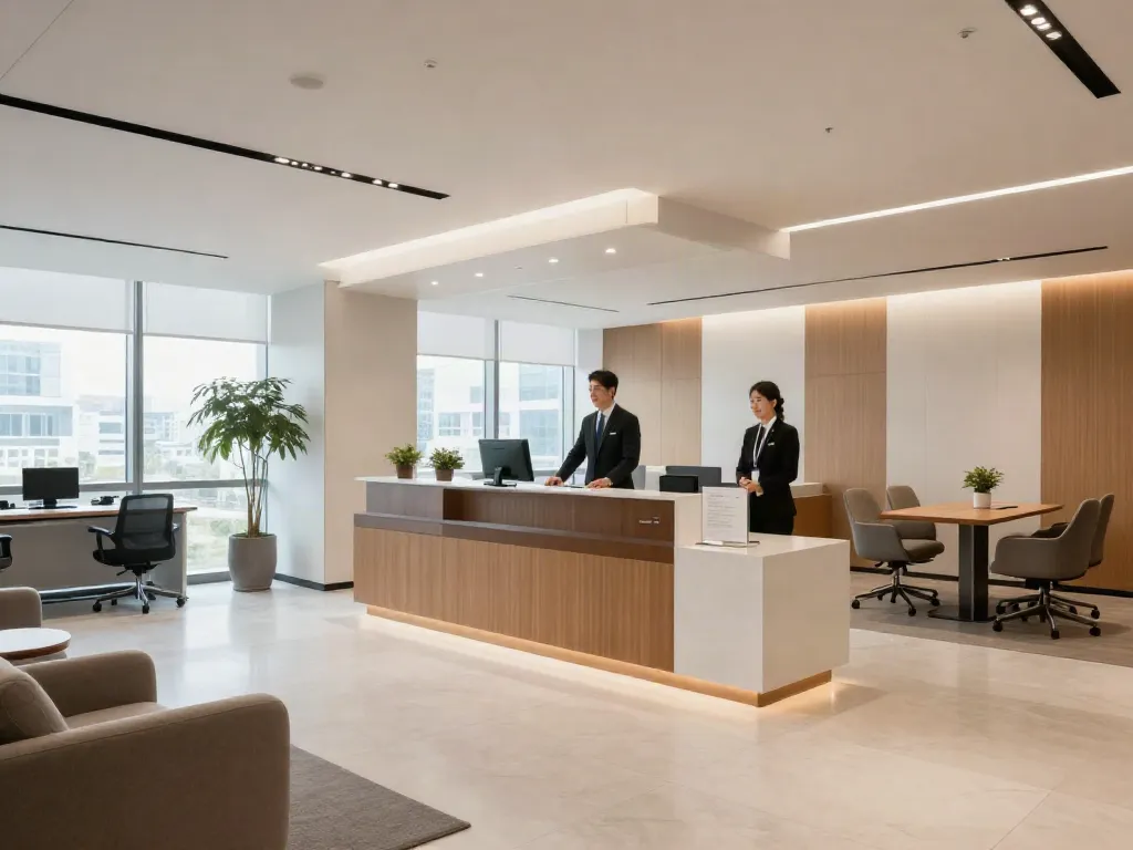 서울 신림OP의 안전하고 세련된 오피스텔 내부 모습, 프라이버시를 중시한 고급 환경.