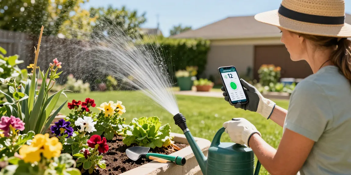 Utilizing RainPoint Irrigation Controllers for precise garden watering, showcasing effective watering techniques and vibrant plant growth.