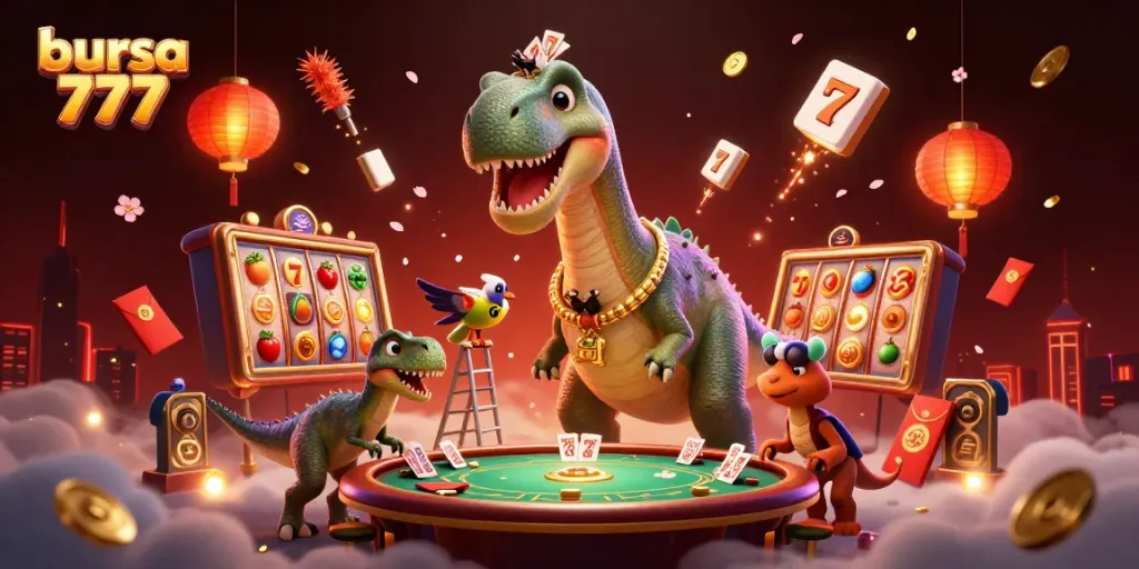Slot di bursa 777 dengan brontosaurus dan raptor, penuh simbol keberuntungan!
