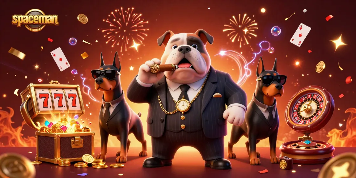 Spin the slots with Spaceman as the mafia bulldog boss leads the game in a vibrant casino setting.