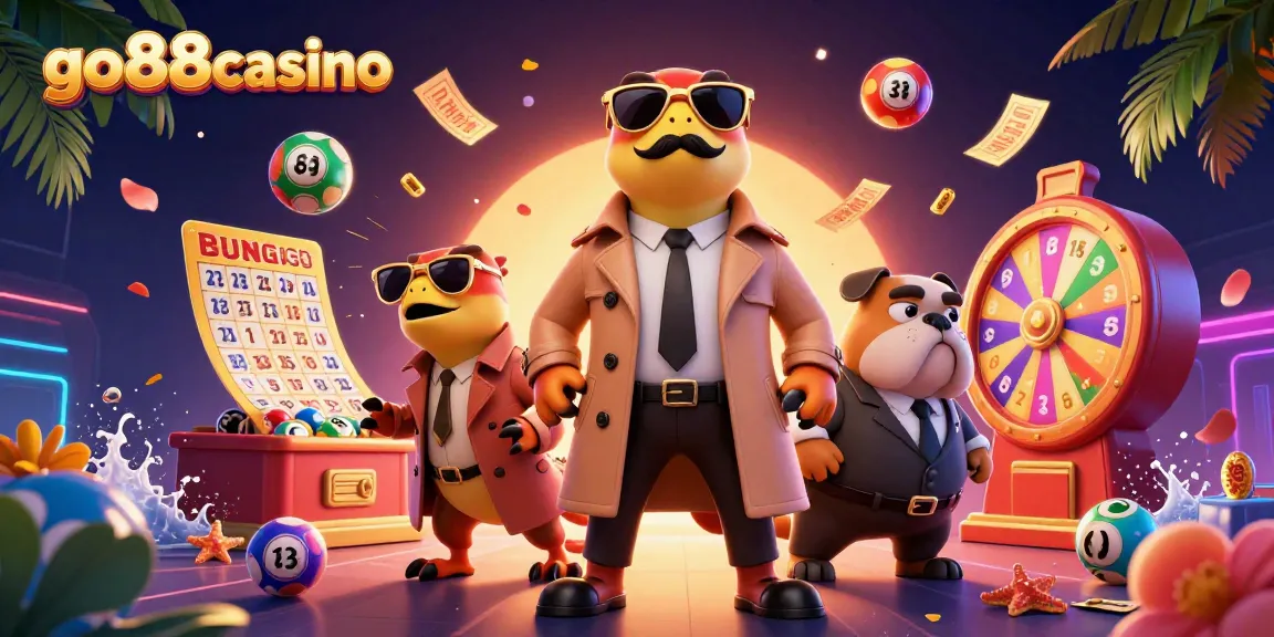 Experience exclusive fun at go88casino with colorful lottery elements in a vibrant casino scene.