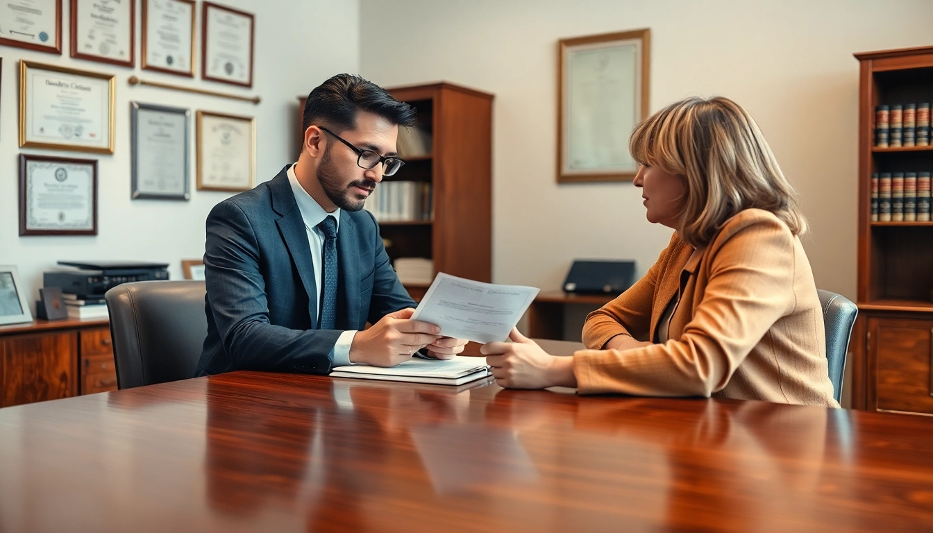 Clearwater truck accident lawyer consulting with a client in an office setting.