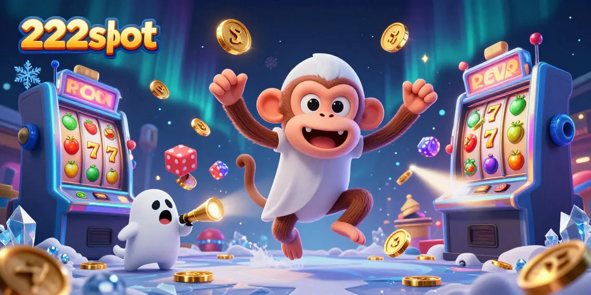 Genggam peluang menang di 222slot dengan karakter kasino bertema ceria dan mesin slot penuh keberuntungan.