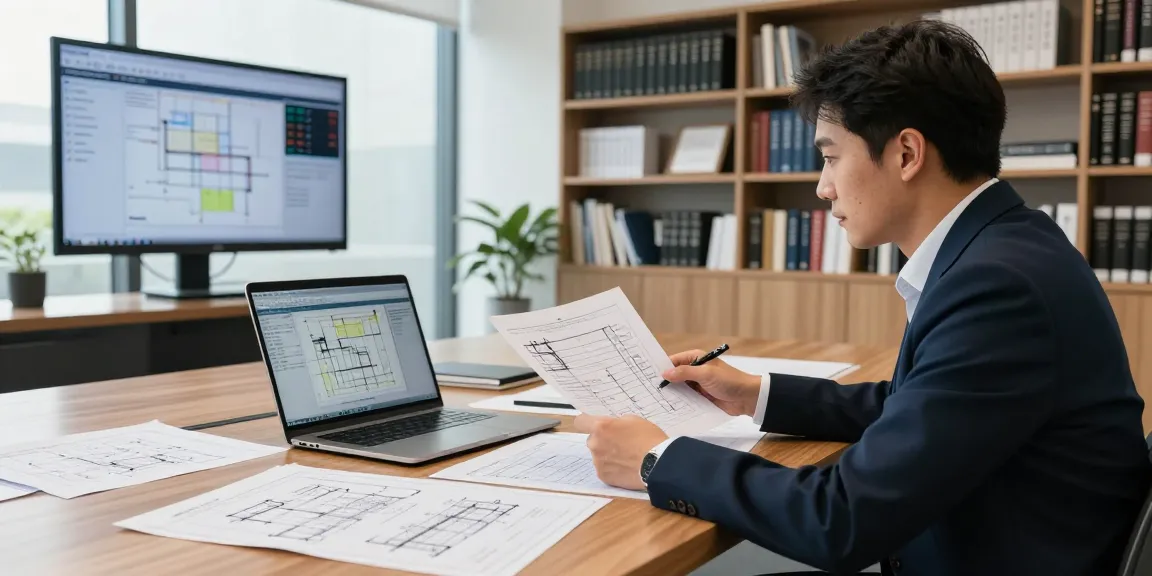 Engineering expert witness Missouri reviewing technical documents in a modern office setting.